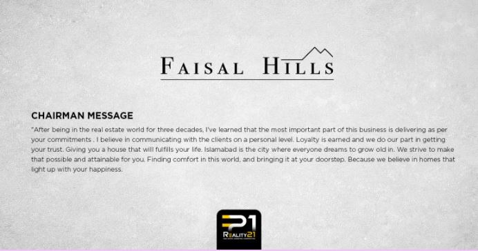 Faisal Hills chairman message